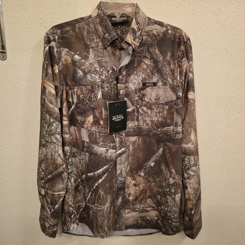 NWT Von Dutch Originals Camouflage Button-Down Shirt Men’s Size M